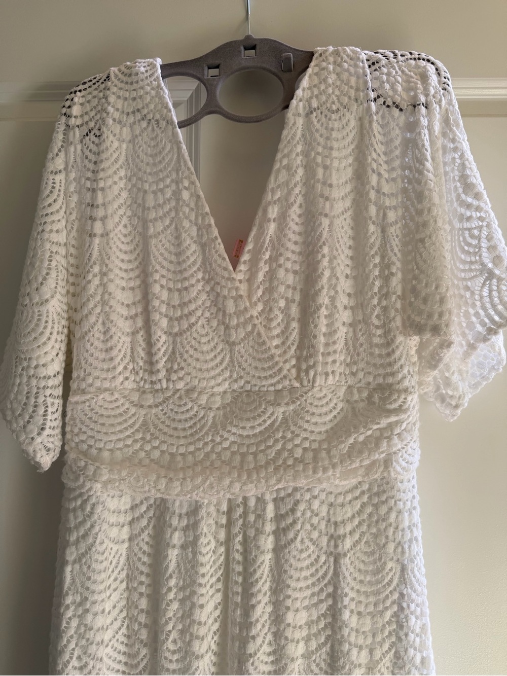 Lilly Pulizter Parigi Lace Maxi Dress white size Large NWT - Picture 8 of 11